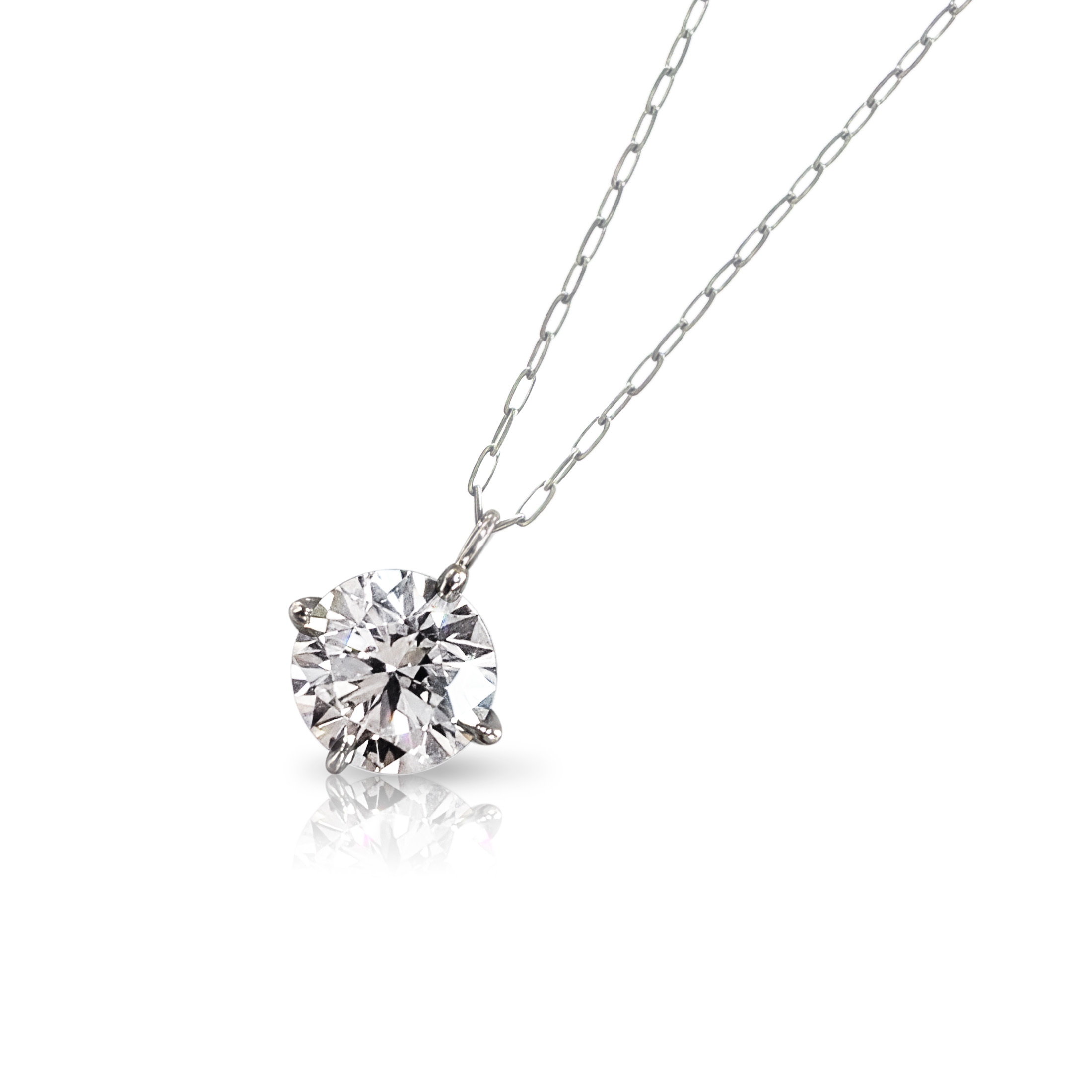 【即納】1ct プラチナ サイドメレ―ネックレス