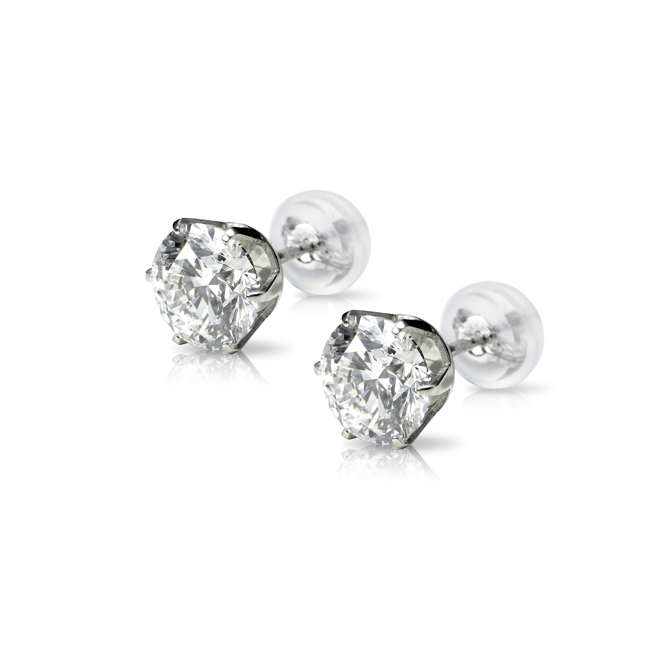 計2ct プラチナ ソリティアダイヤモンド・ピアス【Gratia】