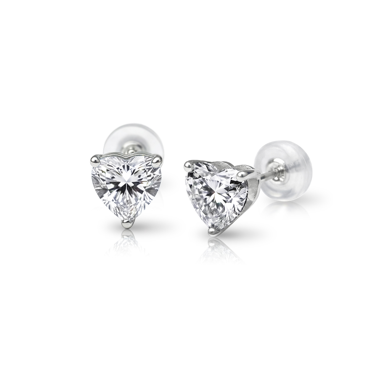 【即納】1ct　ハートシェイプ・ダイヤモンドピアス【precious heart】