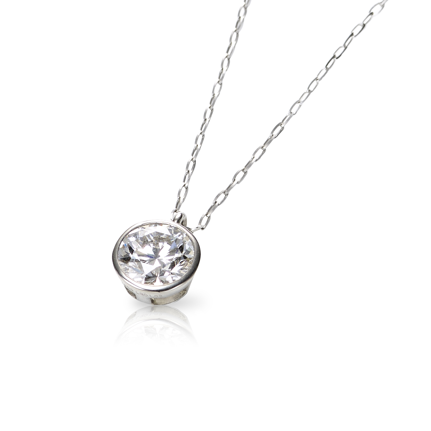 1ct プラチナ ベゼルダイヤモンド・プレミアムネックレス