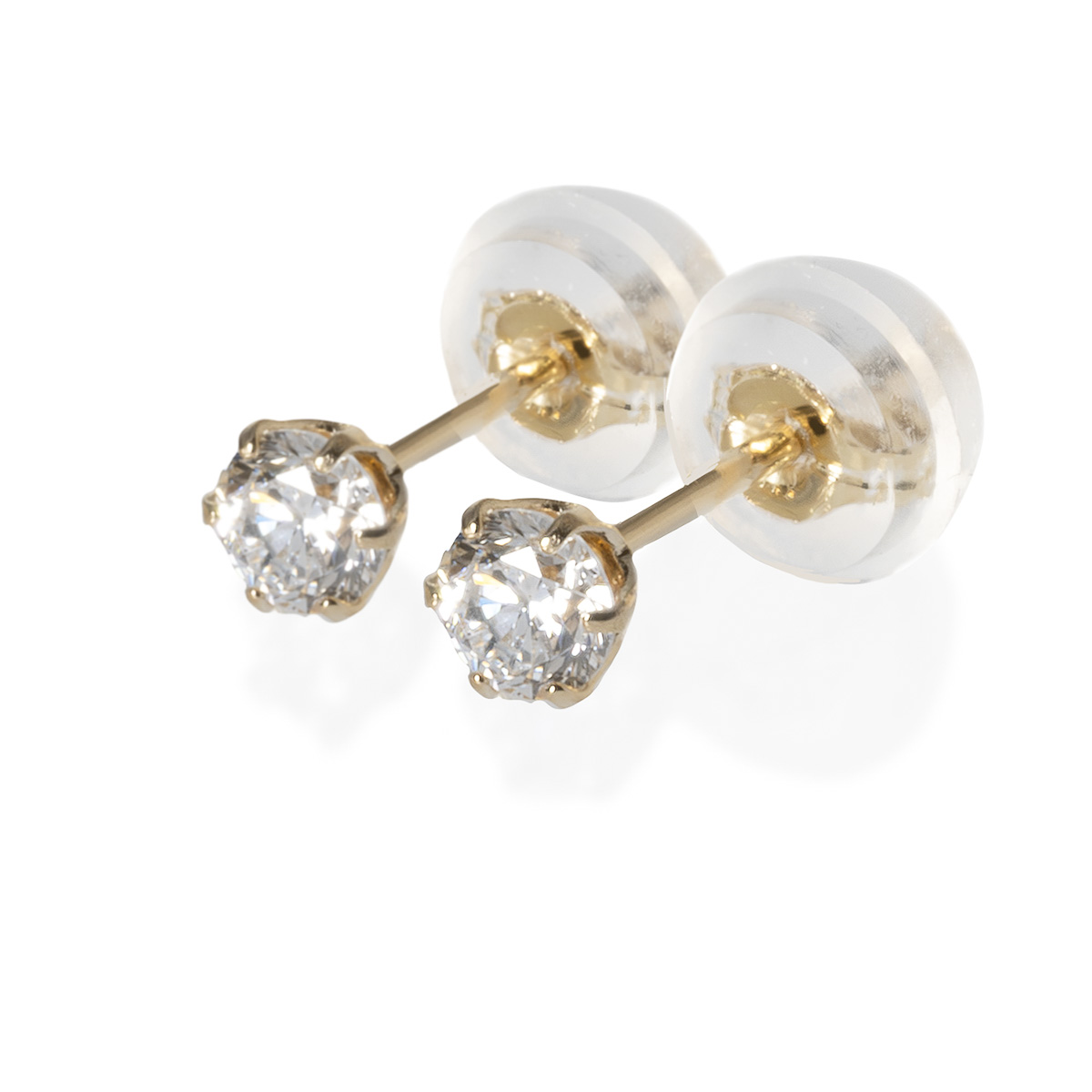 【即納】計0.2ct(片耳0.1ct) K18 ソリティアダイヤモンド・ピアス
