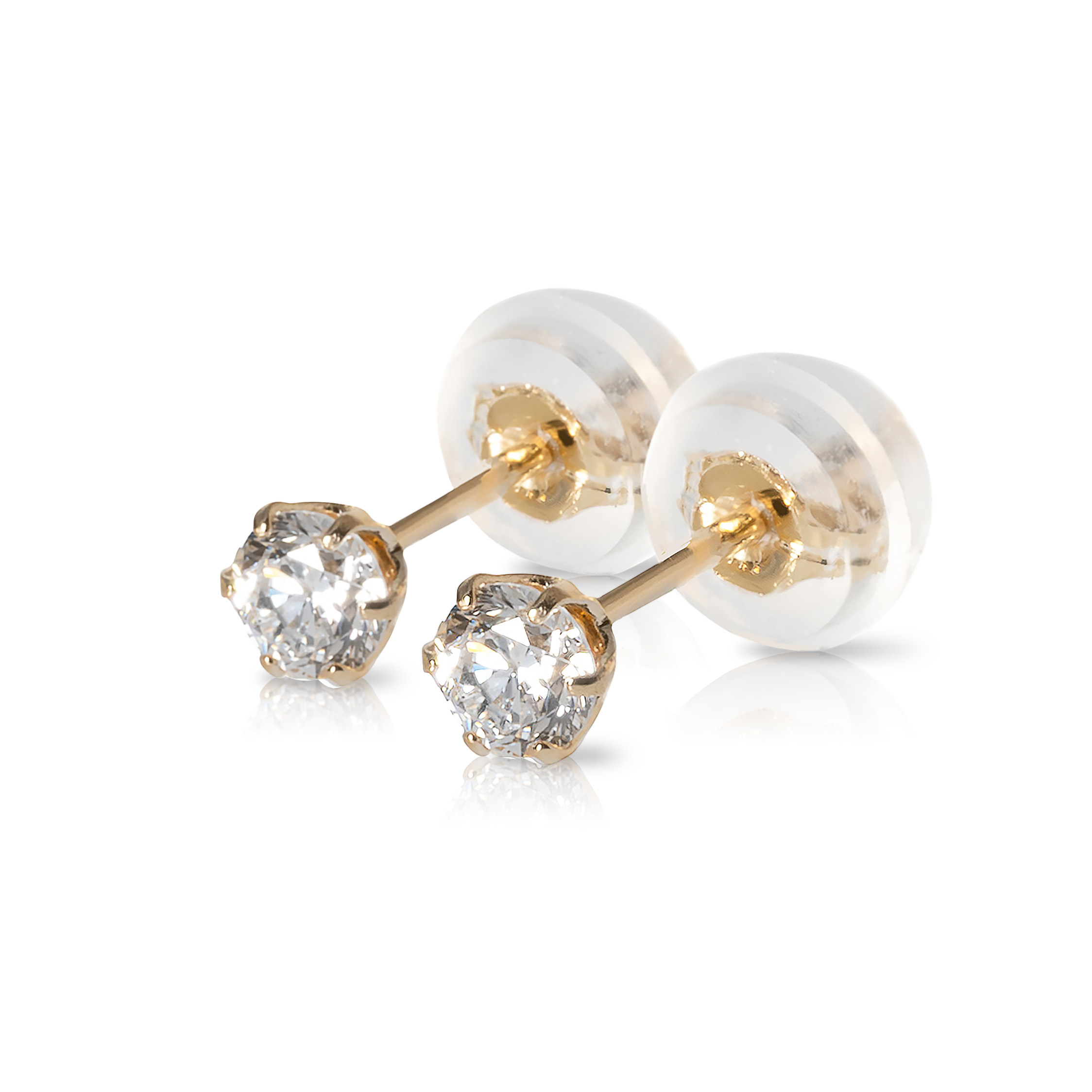 【即納】一粒ラボグロウンダイヤモンドピアス 計0.2ct(片耳0.1ct)│K18YG・ソリティア