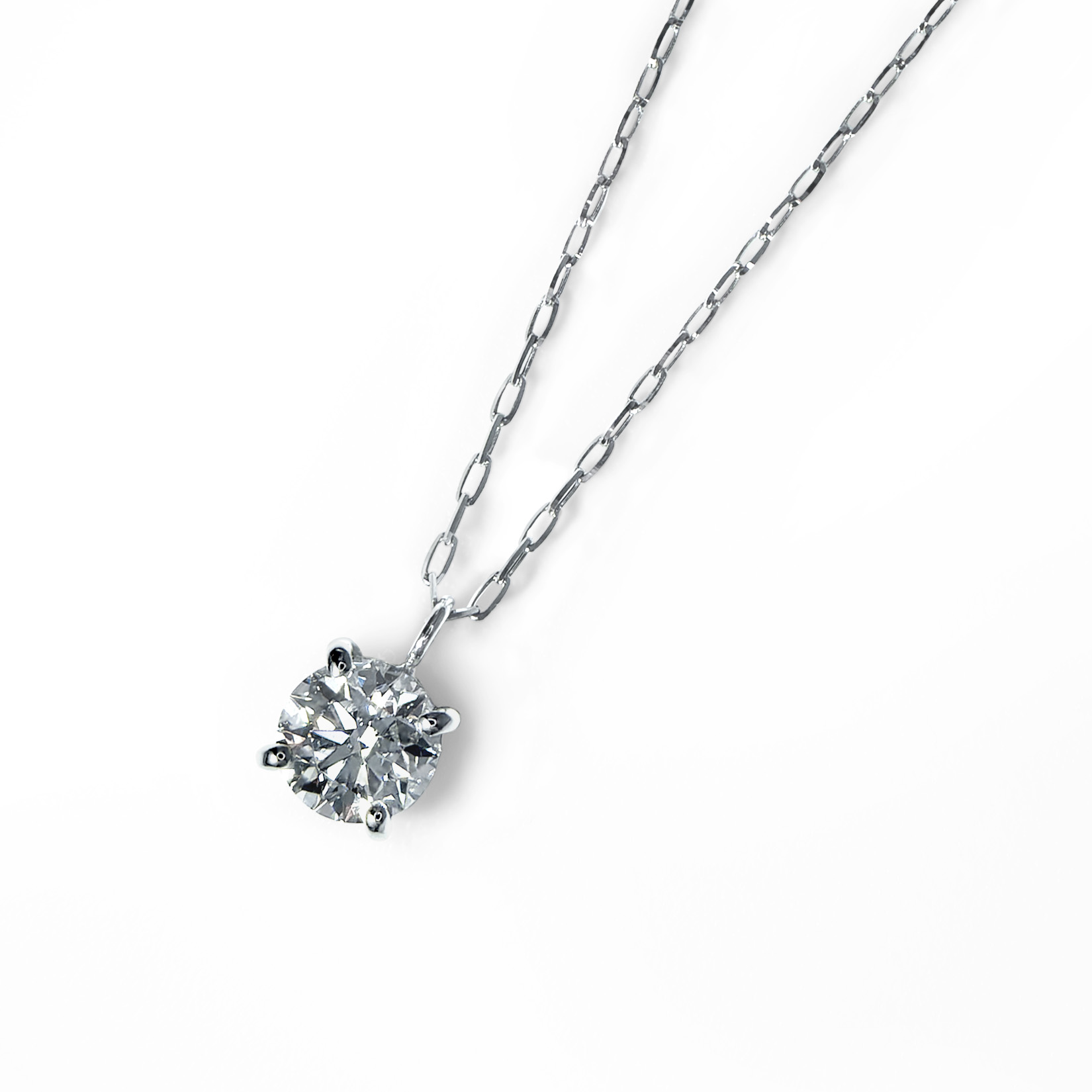 ダイヤモンド ネックレス 一粒　4本爪  0.5ct D VVS2 IDEAL プラチナ 鑑定書付